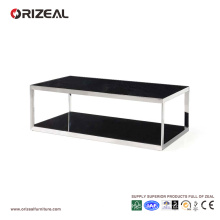 Orizeal Modern Office Glass Metal Coffee Table (OZ-OTB008)